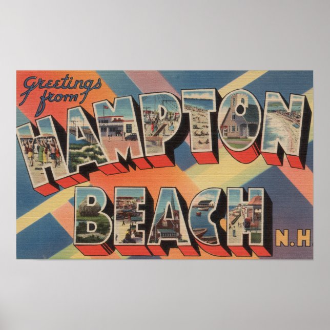 Hampton Beach, New Hampshire - Large Letter 2 Poster (Front)