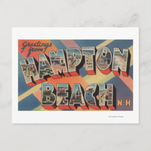 Hampton Beach, New Hampshire - Large Letter Postcard