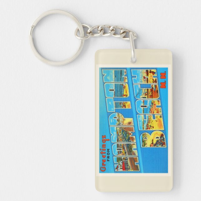 Hampton Beach New Hampshire NH Old Travel Souvenir Keychain (Front)