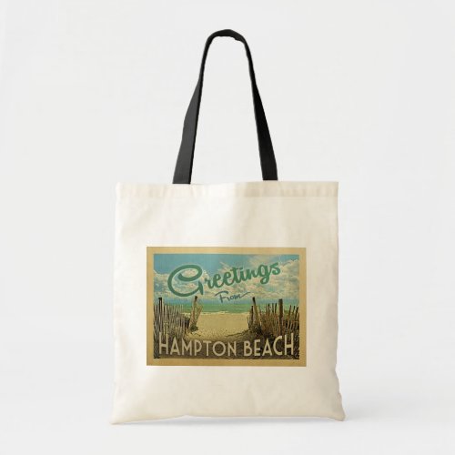 Hampton Beach Tote Bag Vintage Travel