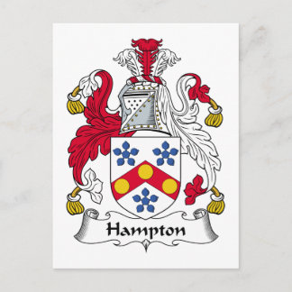 Hampton Family Crest Postcard