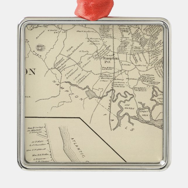 Hampton, Hampton Beach Metal Ornament (Front)