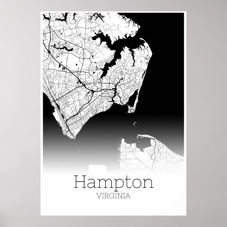 Hampton Map Virginia City Map Poster Zazzle   Hampton Map Virginia City Map Poster Rd473e25712164b698067f3beda6d7da2 Kmk 8byvr 736 