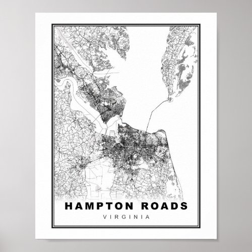 Hampton Roads Map Poster