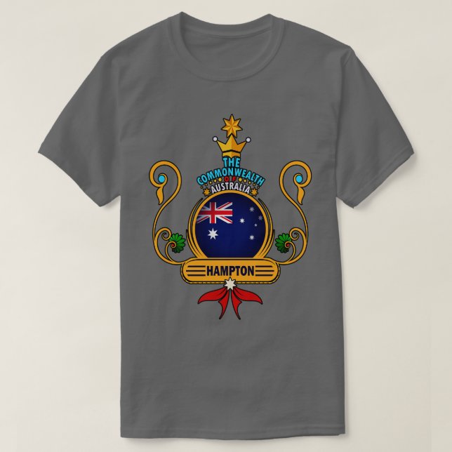 Hampton suburb Australian Flag Souvenir T-Shirt (Design Front)