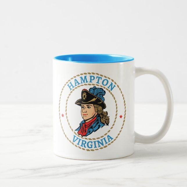 Hampton Virginia Colonial Two-Tone Coffee Mug (Right)