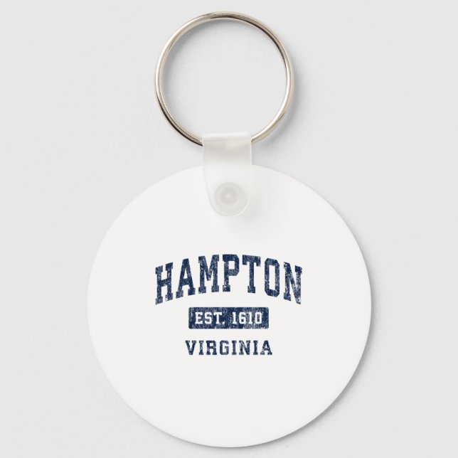 Hampton Virginia Va Vintage Established Srts Desig Keychain (Front)