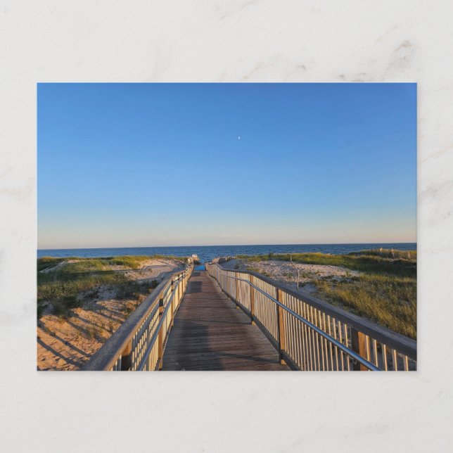 Hamptons Beach Sand Ocean Boardwalk Postcard (Front)