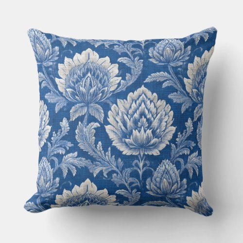 Hamptons Blue Throw Pillow