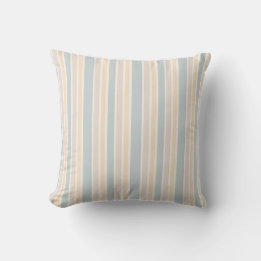 Hamptons Coastal Stripe  Throw Pillow