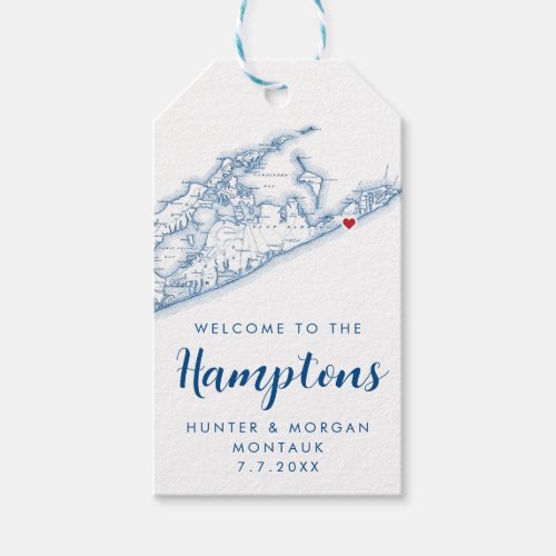 Hamptons Elegant Modern Navy Wedding Favor Gift Tags