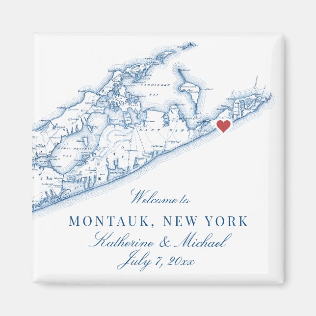 Hamptons Montauk Destination Wedding Favor Magnet (Front)