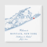 Hamptons Montauk Destination Wedding Favor Magnet<br><div class="desc">Quick and easy ordering! This Montauk destination wedding favor magnet is perfect to include with welcome bag goodies for your Hamptons destination wedding guests, or customize them for your wedding party. The heart is over Montauk, but you can move the heart by clicking "Edit Using design tool" under "Personalize". These...</div>