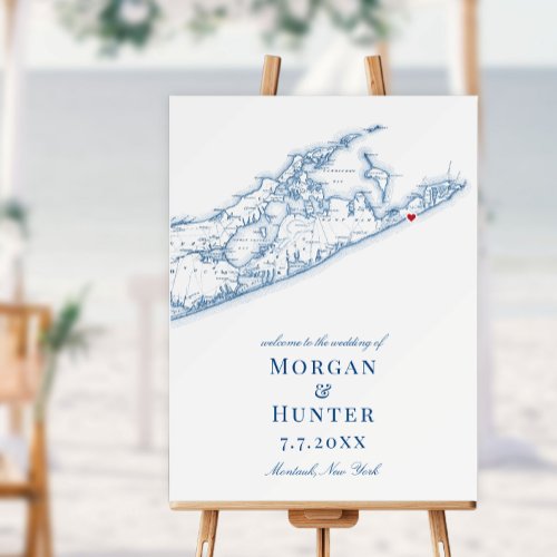 Hamptons Montauk NY Elegant Wedding Welcome Sign