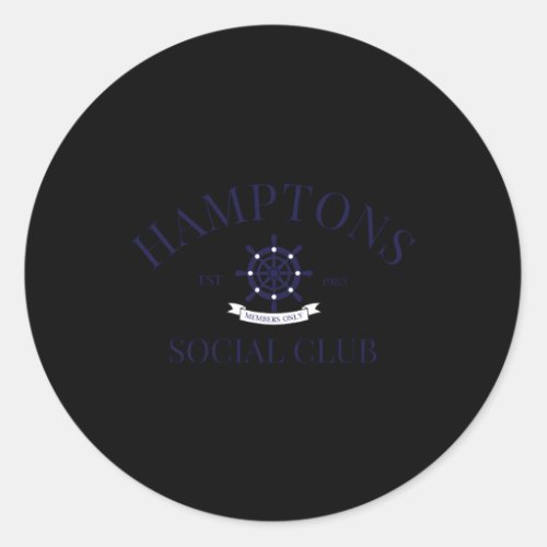 Hamptons New York Social Club East Coast Aesthetic Classic Round Sticker