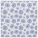 Hampton&#39;s Style Blue White Abstract Floral Pattern Fabric