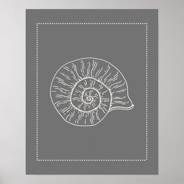Hamptons Style Spiral Shell Print (Front)