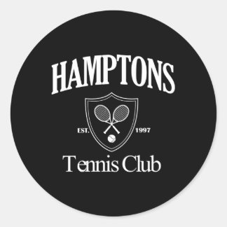 Hamptons Tennis Club Preppy Style Aesthetic Classic Round Sticker
