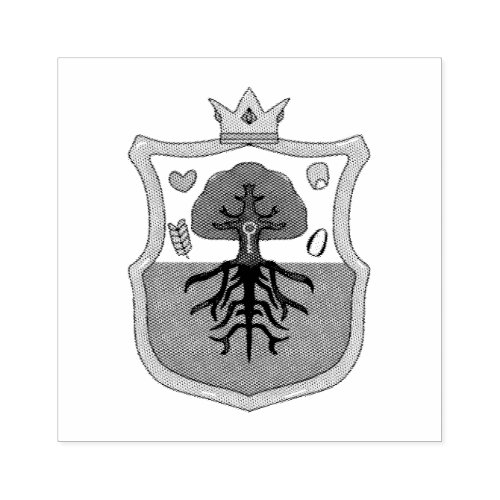 Hams Lands family crest shield pattern tree Rubber Stamp