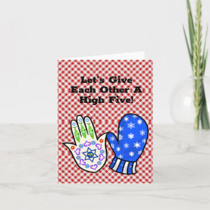 Hamsa and Mitten Funny Chrismukkah Greeting Card