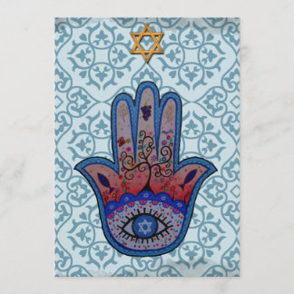 Hamsa Bar Bat Mitzvah Invitation