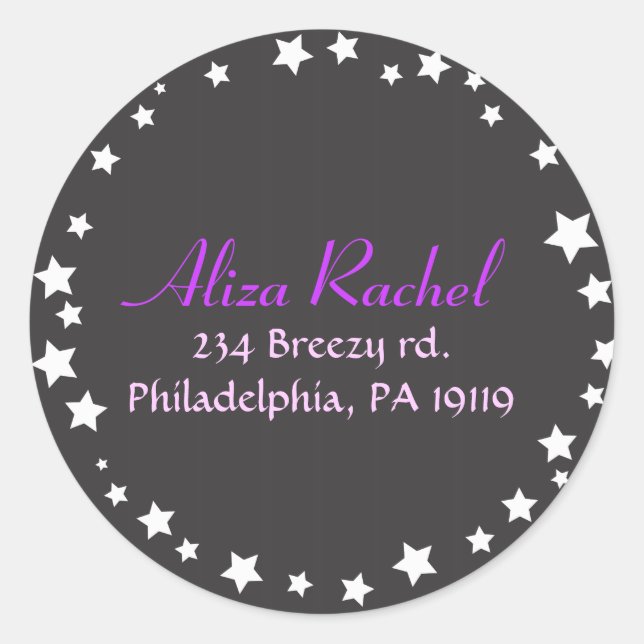 HAMSA BEAUTY Bat Mitzvah Invitation Classic Round Sticker (Front)