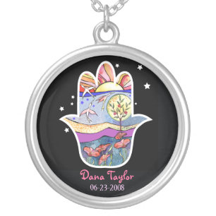 HAMSA BEAUTY New Baby Mother's Gift Keepsake Silver Plated Necklace