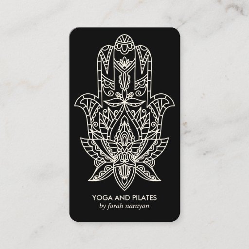 Customizable Hamsa | Black Wellness spa massage yoga holistic Business Card