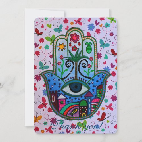 HAMSA B'NOT B'NAI BAR BAT MITZVAH THANK YOU CARD