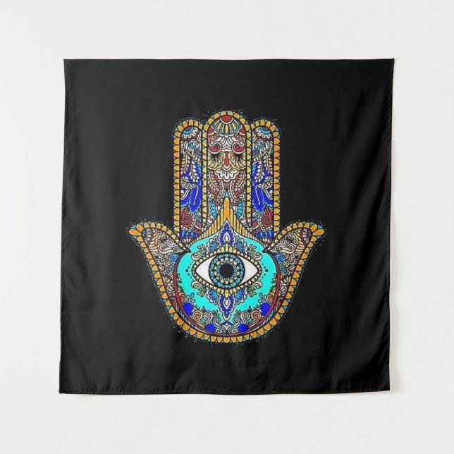 Hamsa Design Black Backdrop (Front)