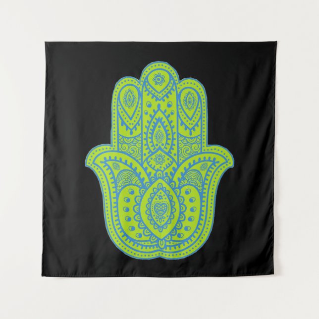 Hamsa Design Green & Black Backdrop (Front)