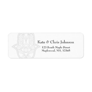 Hamsa design rerun address label-gray label