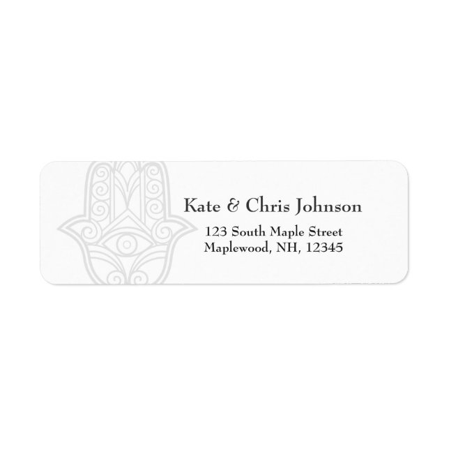 Hamsa design rerun address label-gray label (Front)