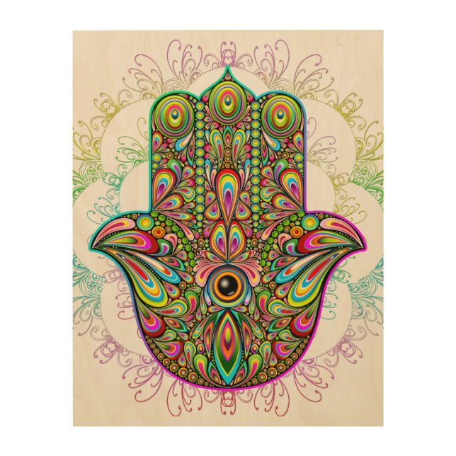 Hamsa Fatma Hand Psychedelic Art (Front)