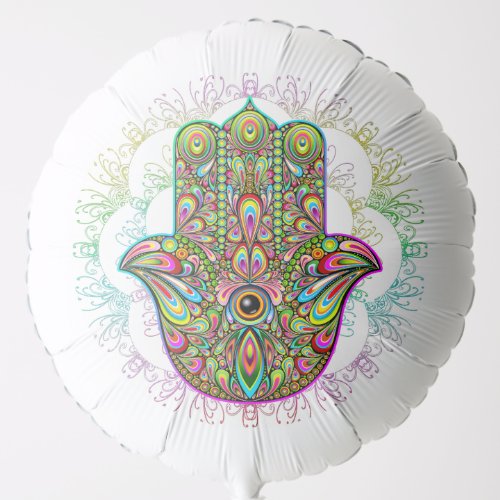 Hamsa Fatma Hand Psychedelic Art Balloon