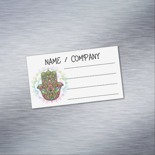 Hamsa Fatma Hand Psychedelic Art Business Card Magnet