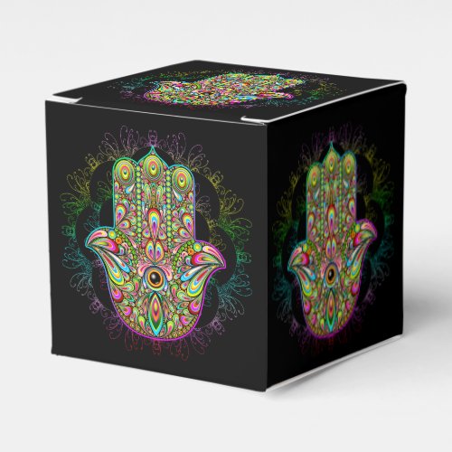 Hamsa Fatma Hand Psychedelic Art Favor Boxes