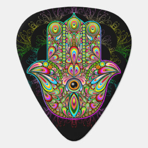 Hamsa Fatma Hand Psychedelic Art Guitar Pick