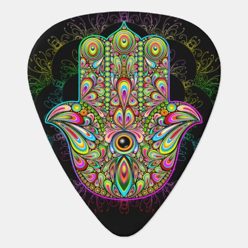 Hamsa Fatma Hand Psychedelic Art Guitar Pick