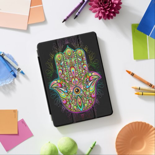 Hamsa Fatma Hand Psychedelic Art iPad Air Cover