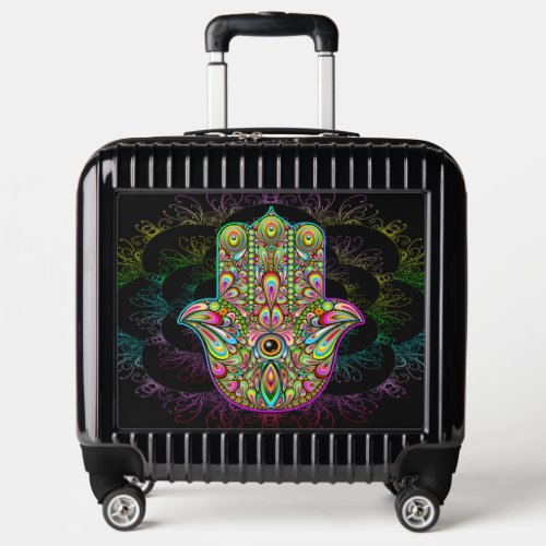 Hamsa Fatma Hand Psychedelic Art Luggage