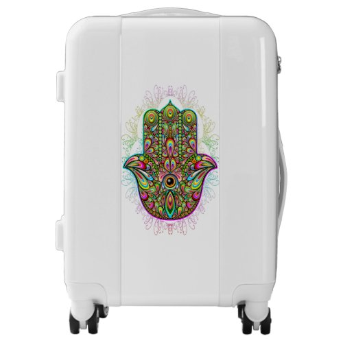 Hamsa Fatma Hand Psychedelic Art Luggage