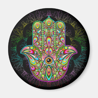 Hamsa Fatma Hand Psychedelic Art Magnet