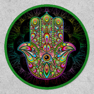 Hamsa Fatma Hand Psychedelic Art Patch