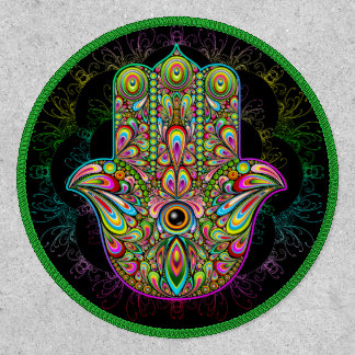 Hamsa Fatma Hand Psychedelic Art Patch