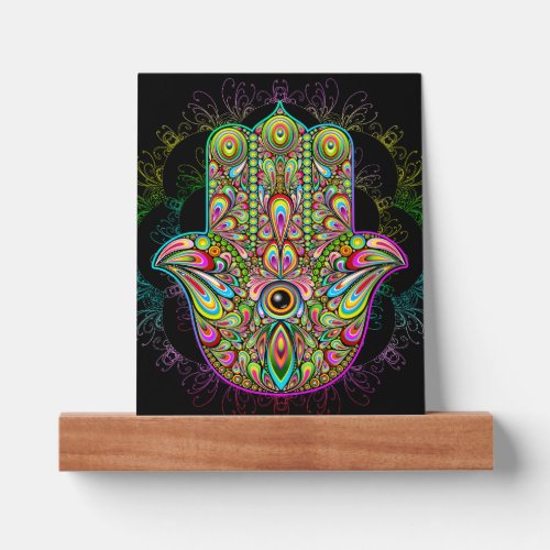 Hamsa Fatma Hand Psychedelic Art Picture Ledge