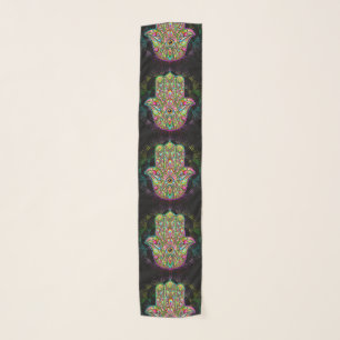 Hamsa Fatma Hand Psychedelic Art Scarf