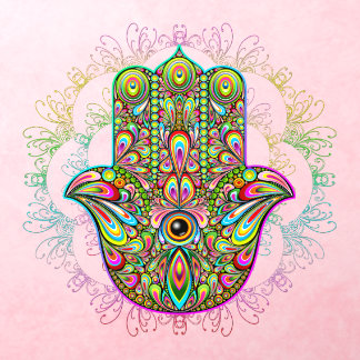 Hamsa Fatma Hand Psychedelic Art Wall Decal