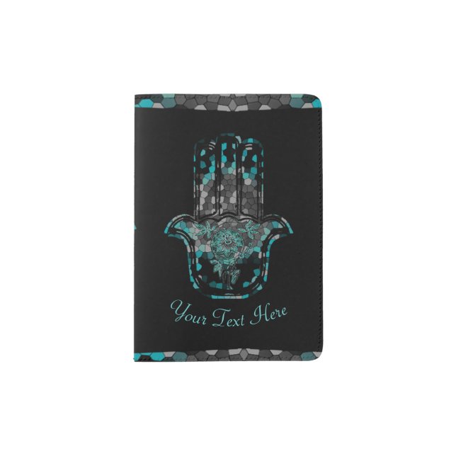 Hamsa Flower Life Passport Holder (Front)