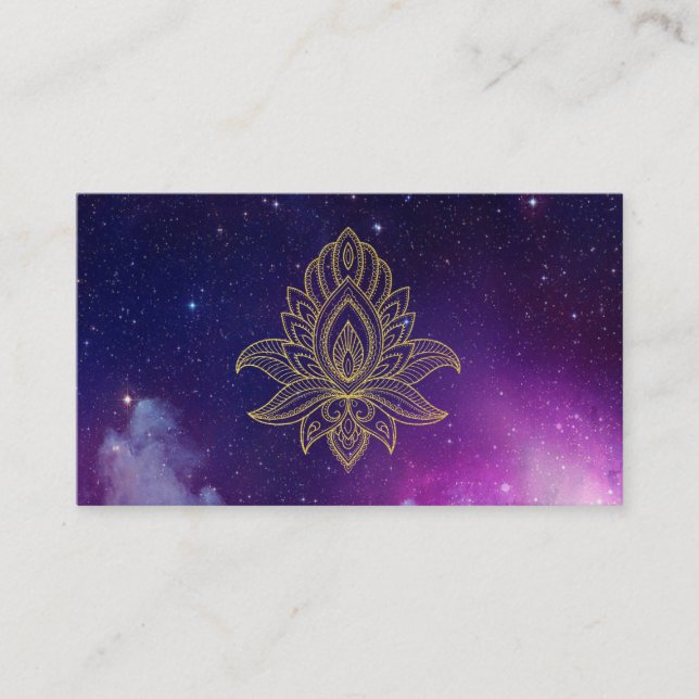 *~* Hamsa Galaxy Nebula Cosmic Sacred Business Card (Front)